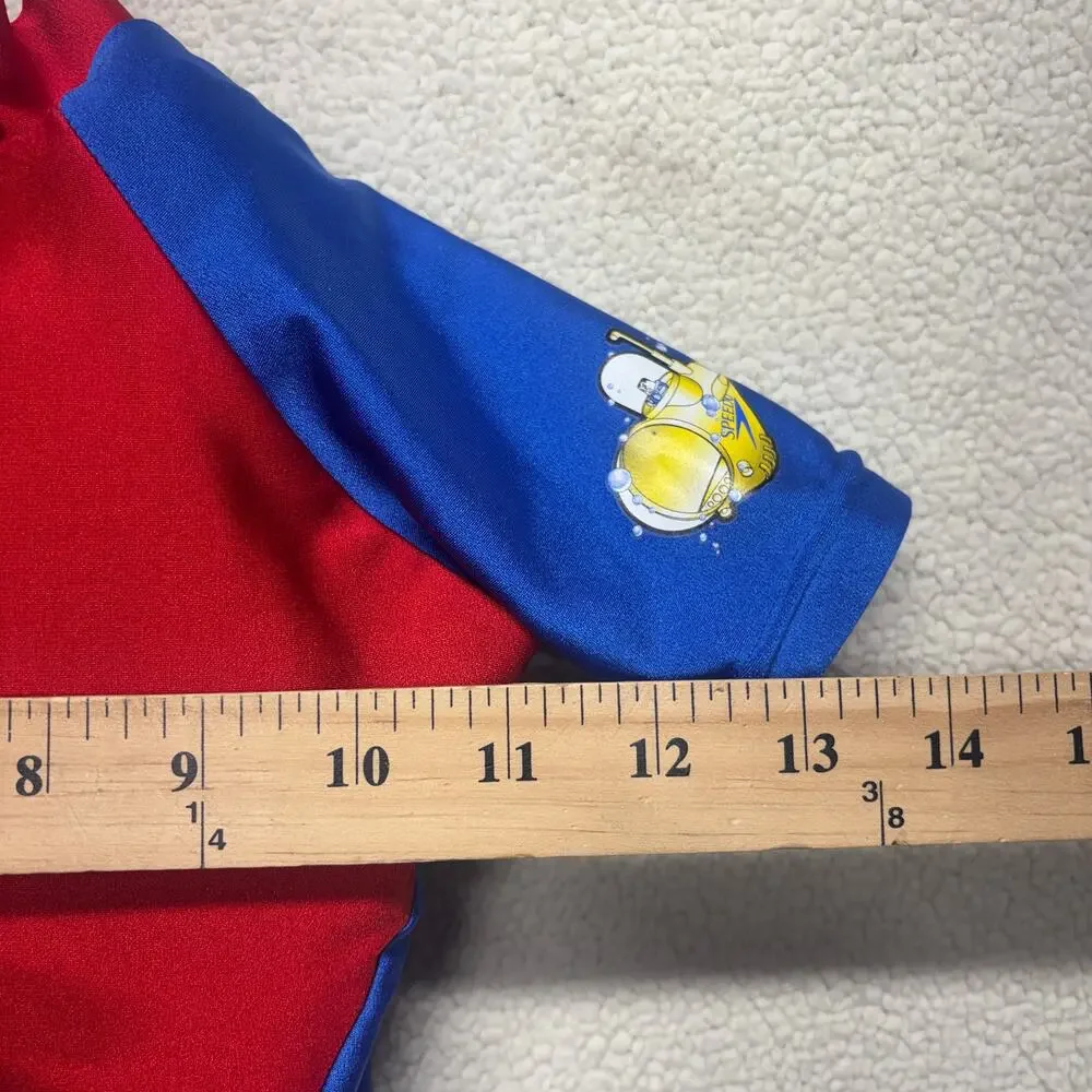 Speedo Hot Tot Suit Small Kids Boys Red Blue Sea Squad Wetsuit Rash Guard Swim